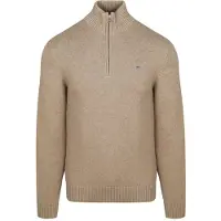 Gant pour homme. 8030170 Pull en coton avec demi-fermeture éclair Casual beige (XL), Casuel