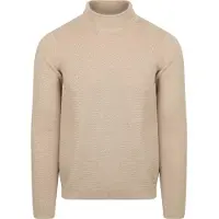 Suitable Pull Col Roulé Structure Melange Sand Beige taille M