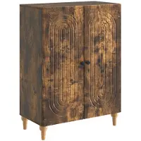 vidaXL Meuble de rangement, bois fumé, 66 x 34,5 x 90 cm, panneaux de particules