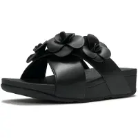 FitFlop pour femme. A4M-001 Sandales Lulu Flower Cross Slides noir (40), 1 à 3 cm, Aucun, Casuel