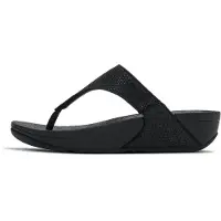 FitFlop pour femme. A4Z-001 Lulu Shimmerglitz Toe-Post Sandals noir (40), 1 à 3 cm, Aucun, Casuel
