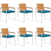 vidaXL Chaises de jardin 6 pcs. avec coussins bois massif acacia