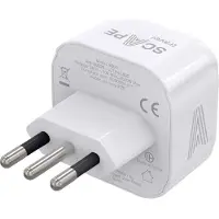 Scape Travel Shuko Italy Travel Wall Charger Argenté