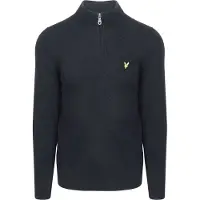 Lyle & Scott Half Zip Pull Laine D'Agneau Marine
