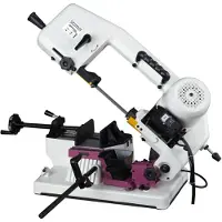 Optisaw Scie à ruban à métaux portable 0-45° - Capacité de coupe ronde 100 mm - Moteur 0,37 kW 230 V vitesse 49 m/min - Descente automatique S100G