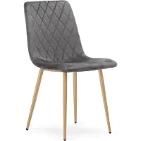Leobert Chaise TURIN - velours gris foncé / pieds en bois x 1