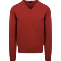 William lockie Pull Laine d'Agneau Col-V Dobonnet Rouge taille XL