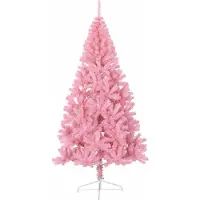 vidaXL Arbre de Noël artificiel pré-éclairé rose 180 cm PVC