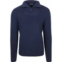 KnowledgeCotton Apparel Half Zip Pullover Merino Navy Bleu foncé Bleu taille XL