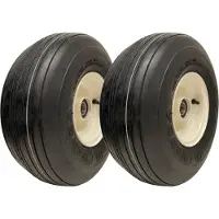 Parnells 15x6.00-6 Multi Rib Wheels Lawnmower Wheels 6ply P508 Rim & Cap 20mm Bearing (Set of 2)