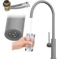 Granitan | Robinet de cuisine - Robinet pivotant - Robinet rotatif 360° - Gris - Economie d'eau - Style loft - SLIM