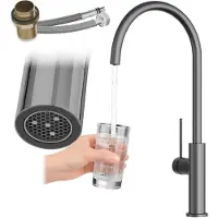 Granitan | Robinet de cuisine - Robinet pivotant - 360 ° Rotation robinet - Gun métal - Economie d'eau - Style loft - SLIM