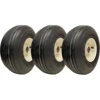 Parnells 15x6.00-6 Multi Rib Wheels Lawnmower Wheels 6ply P508 Rim & Cap 20mm Bearing (Set of 3)