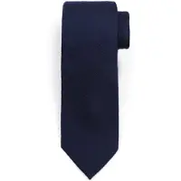 Suitable Cravate Soie Marine Rough Oxford Bleu Bleu foncé
