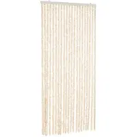 vidaXL Rideau anti-mouches beige et blanc 90x200 cm chenille