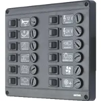 VETUS P12 Fuses Switches Panel Noir 12V