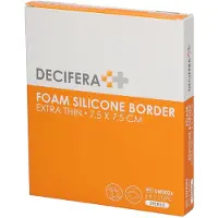 Decifera Foam Silicone Border Extra Thin 7,5x7,5cm 5 pc(s) Pansement(S)