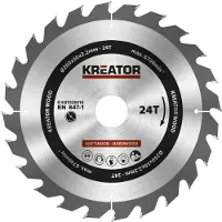 Kreator Lame de scie circulaire Ø 200 x 30 x 2,2 mm 24 dents lame de scie à bois + 3 bagues de réduction