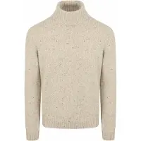 Suitable Pull Col Roulé Donnegal Tweed Laine Éco Beige taille M