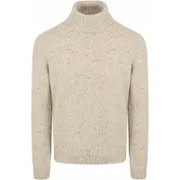 Suitable Pull Col Roulé Donnegal Tweed Laine Éco Beige taille L