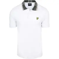 Lyle & Scott Polo Col Tartan Blanc taille XL