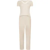 Hunkemoller Pyjama 'Nana' jaune pastel
