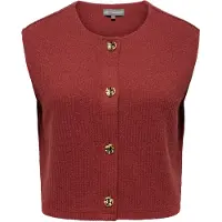 ONLY Gilet 'CARVicki' rouge foncé