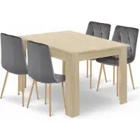 Leobert Set table NP 120x80 Sonoma chêne + 4 chaises LIBRA gris