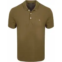 Napapijri Polo à manches courtes pour homme, vert - Coupe classique, détail brodé