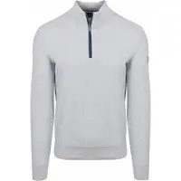 State of Art Pull Demi-Zip Bleu Clair Chiné