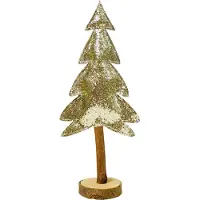 Inspiruj Un sapin de Noël en tissu doré sur un tronc de 29 cm de long