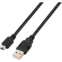 Aisens Câble USB 2.0 A101-0025/ USB mâle - USB mini/ Jusqu'à 2,5W/ 60Mbps/ 1,8m/ Noir