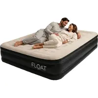 Float Matelas gonflable 2 personnes avec pompe intégrée - 198x152x38 cm - Matelas auto-gonflant 2 personnes - Lit d'appoint Queen - NimbusRest