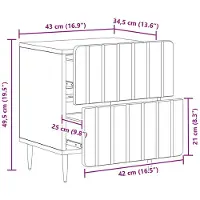 vidaXL Cabinet de chevet avec tiroir Chêne fumé 43 x 34,5 x 49,5 cm