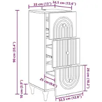 vidaXL Armoire à tiroirs Noir 33 x 34,5 x 90 cm Bois d'ingénierie