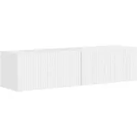vidaXL : Meuble mural pour télévision, 2 pièces, blanc brillant, matériau composite en bois