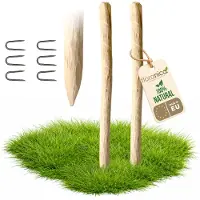 Pemicont Floranica 2 x poteau clôture noisetier 120 cm, bois dur, piquets stables, support arbres, clôture châtaignier