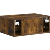 vidaXL Cabinet de chevet mural Chêne fumé 49 x 34,5 x 20 cm