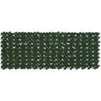 vidaXL Brise-vue pour balcon avec motif de feuilles, vert foncé, 200 x 75 cm