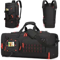 Unyqoos Sac de sport et de voyage multifonctionnel 50 L – 3 en 1 : sac de sport, sac à dos et sac de voyage, imperméable, avec compartiment humide et compartiment rembourré pour ordinateur portable