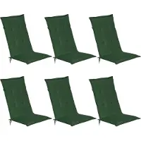 Beautissu Lot de 6 coussins de chaise de jardin Loft HL vert foncé, 120 x 50 x 6 cm