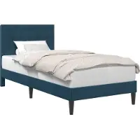 vidaXL Cadre de lit avec tête de lit Bleu 90 x 200 cm Velours