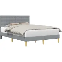 vidaXL Cadre de lit avec tête de lit gris clair 120 x 200 cm Tissu