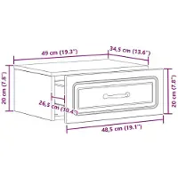 vidaXL Cabinet de chevet mural Bois ancien 49 x 34,5 x 20 cm