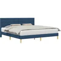 vidaXL Cadre de lit avec tête de lit Bleu 180 x 200 cm Tissu