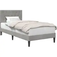 vidaXL Cadre de lit avec tête de lit Gris clair 90 x 200 cm Velours