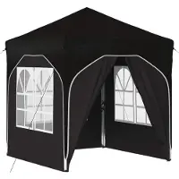 vidaXL Tente de réception pliable 192 x 192 x 245 cm, noire