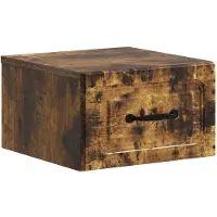 vidaXL Cabinet de chevet mural Chêne fumé 34,5 x 33 x 20 cm
