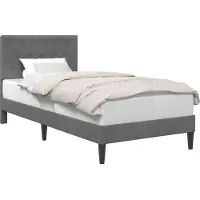 vidaXL Cadre de lit avec tête de lit Gris foncé 100 x 200 cm Velours