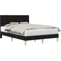 vidaXL Cadre de lit avec tête de lit noir 140 x 200 cm Tissu